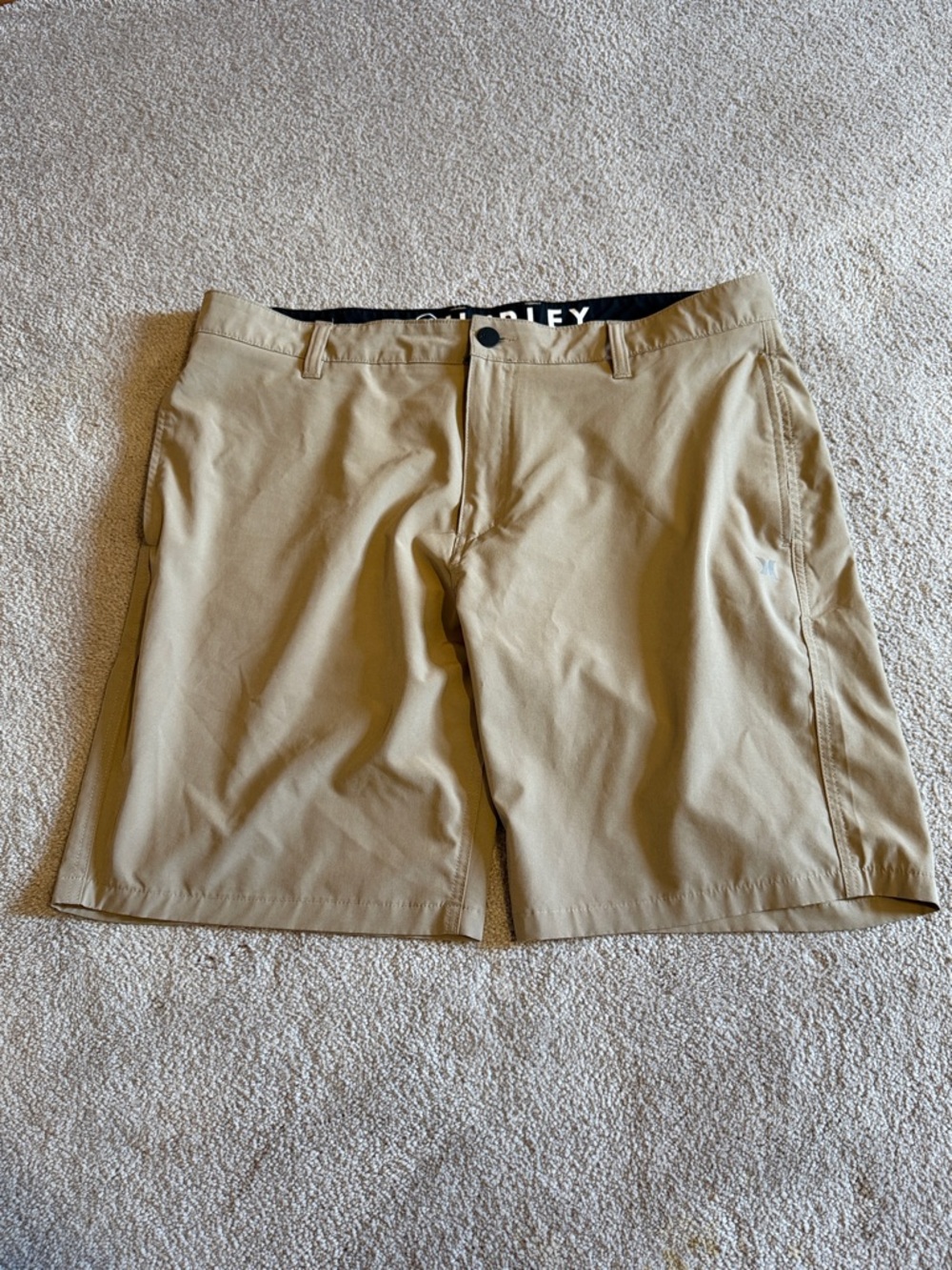 Hurley Men's Khaki Flat Front Casual Shorts